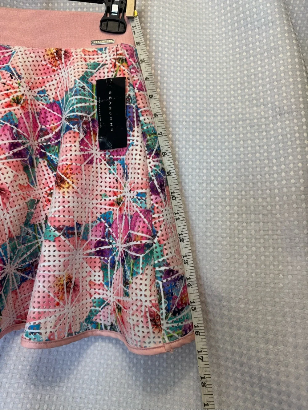 Sean John Pink Floral Mesh Skirt